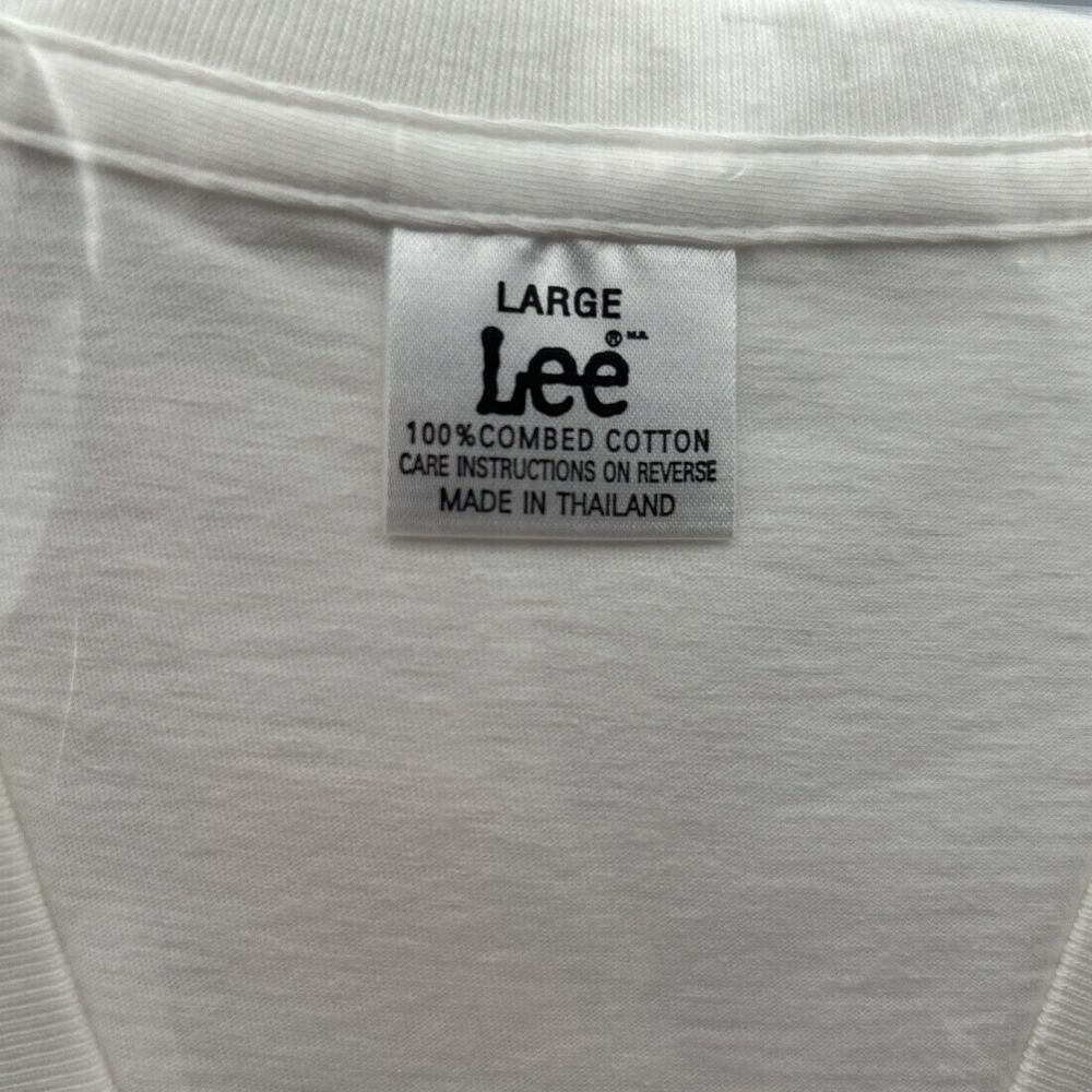 Vintage Lee Men’s L 3-Pack White Cotton Jersey V-Neck Short Sleeve T-Shirts - Picture 4 of 6